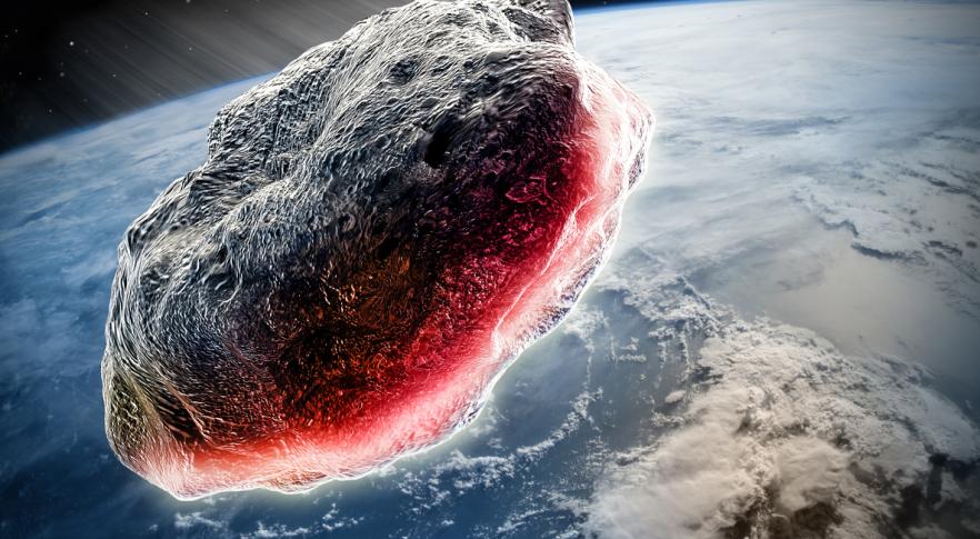 Un asteroide se aproxima a la Tierra.