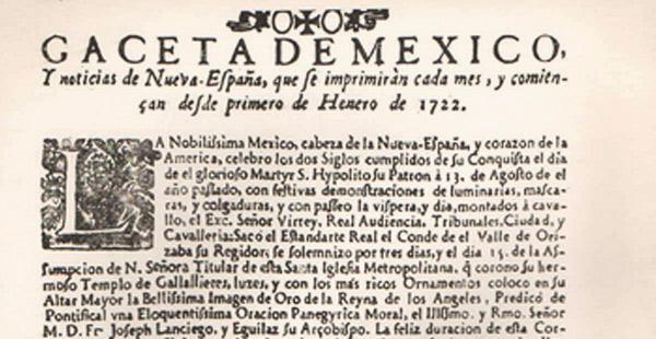 Se publica en México el primer periódico de América Latina-0